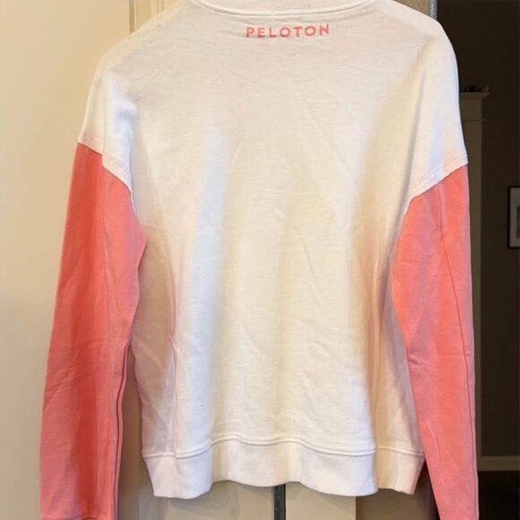 Women’s Peleton Crew Neck Colorblock Pink & WhitePullover Sweatshirt-Size Medium - Picture 7 of 9